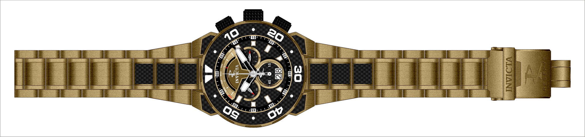 Band For Invicta Carbon Hawk 37714