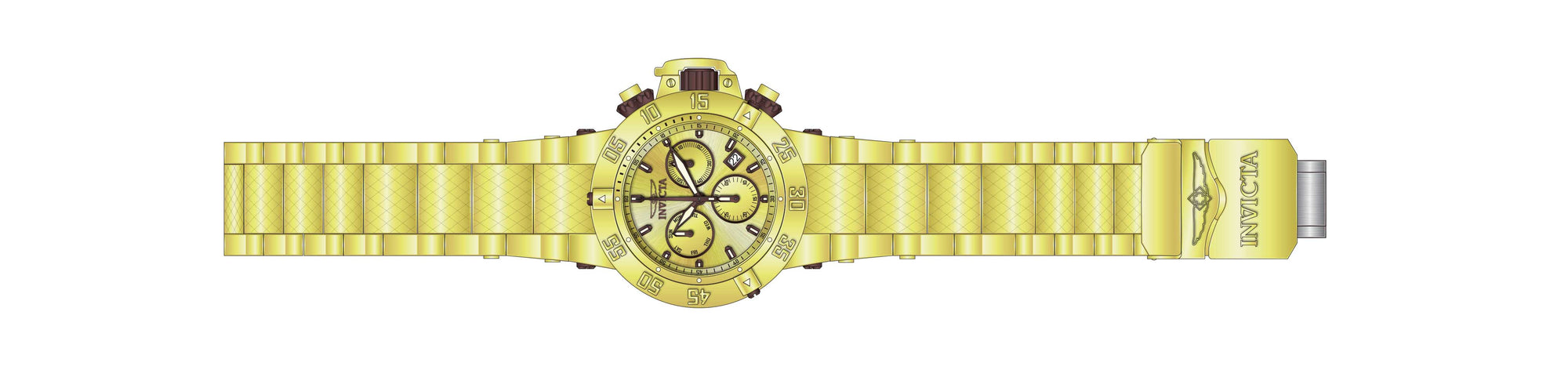 Band for Invicta Subaqua Noma III Men Gold Label 40450