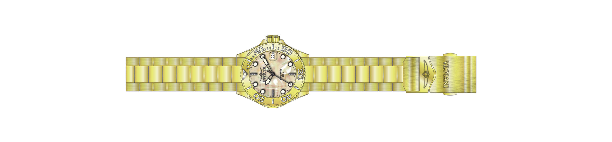 Band for Invicta Grand Diver Lady 40151
