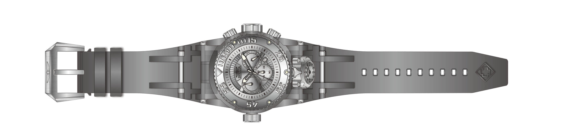 Band for Invicta Bolt Bolt Zeus Magnum Men 43111